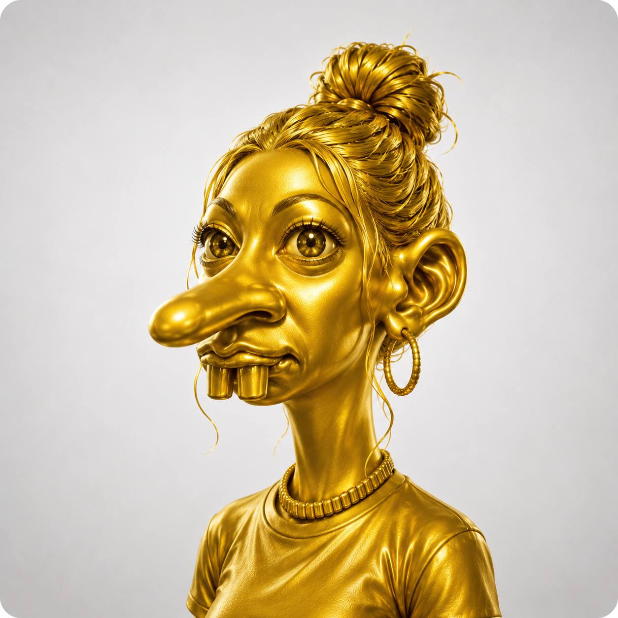 Golden PEEGY character sculpture